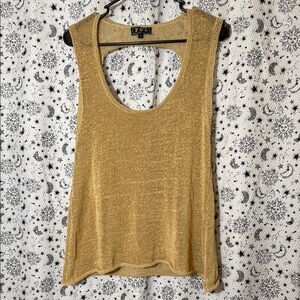 POL Gold Sleeveless Cut Out Tank Top